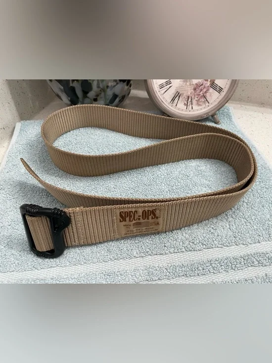 Lot of 2 Tactical Men's Webbing Belts - Khaki & Army Green - Picture 12 of 14